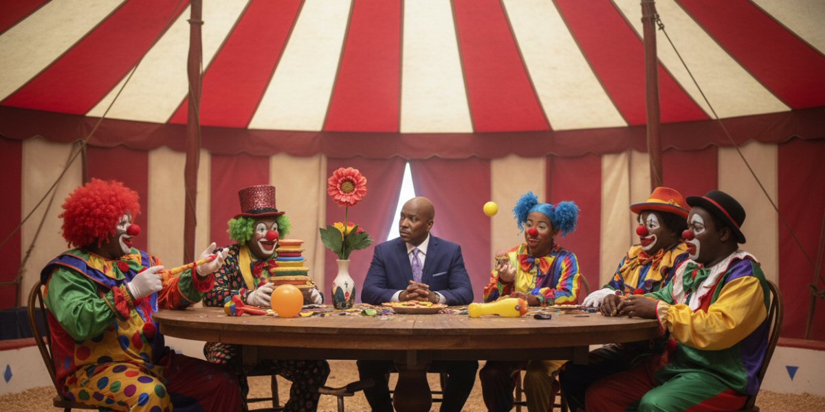 Clifton Powell and a Table Full of Sassy Clown Brothas
